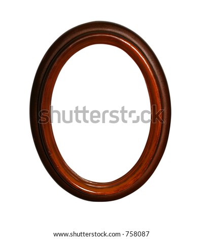 Wooden oval frame with clipping path for easy masking