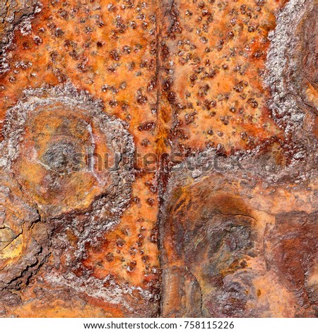 Structures of rusty iron, at the beach on the island of Sylt, Germany