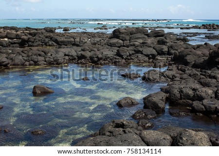 beach pebble stone in the Indian ocean