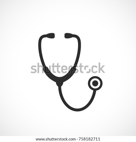 Stethoscope vector symbol illustration isolated on white background Royalty-Free Stock Photo #758182711