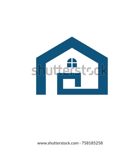 q logo house logo flat vector template