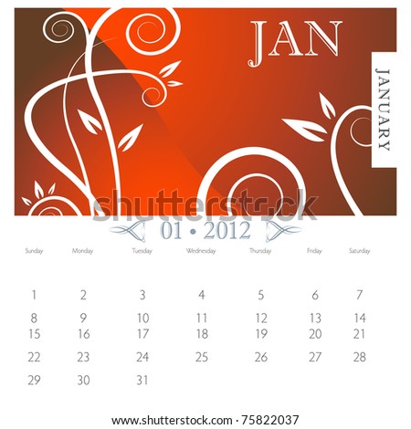 An image of January month victorian calendar page.