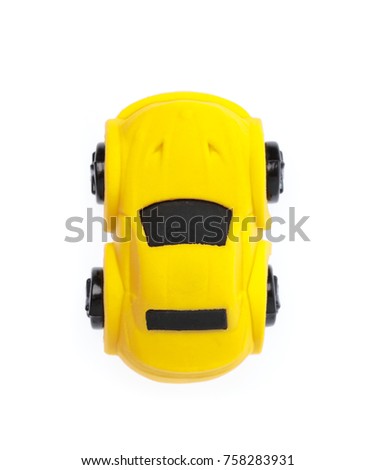 Rubber eraser car isolated on white background