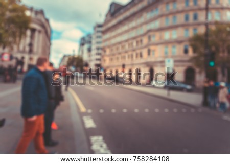 blur background of people on famous place at uk