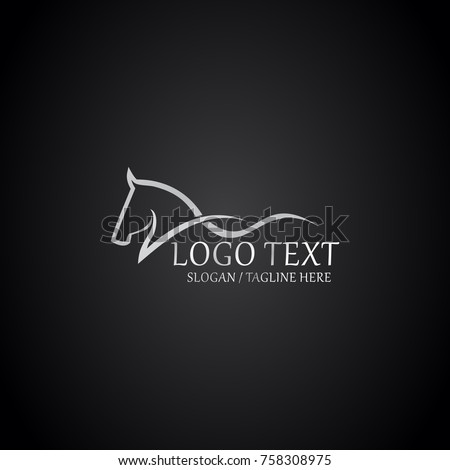horse elegant logo symbol vector for company symbol meaning strange simplicity line curve with cutting edge