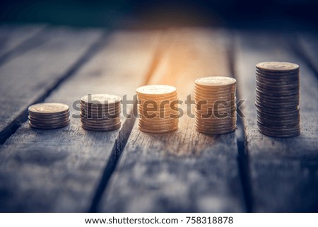 Gold Coin Stands for Business Growth - Concept for Starting a Small Business to Get Success