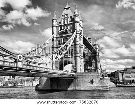 Tower Bridge on River Thames, London, UK - HDR