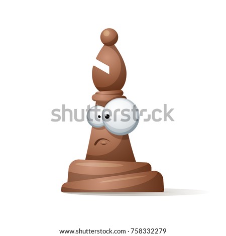 Funny, cute chess - cartoon characters. Vector eps 10