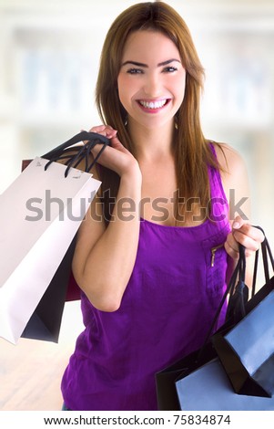 young woman doing shopping