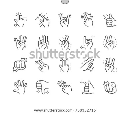 Gesture Well-crafted Pixel Perfect Vector Thin Line Icons 30 2x Grid for Web Graphics and Apps. Simple Minimal Pictogram Royalty-Free Stock Photo #758352715