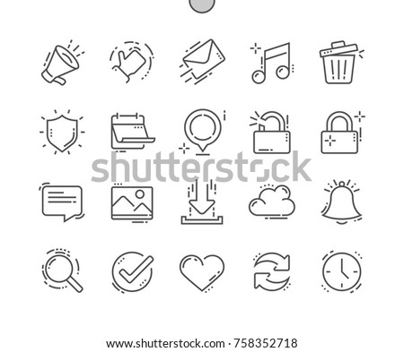 General Well-crafted Pixel Perfect Vector Thin Line Icons 30 2x Grid for Web Graphics and Apps. Simple Minimal Pictogram