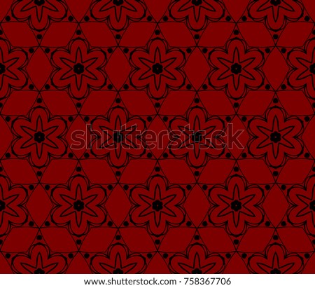 Decorative lace pattern of intersecting curves. Abstract geometric flowers. Fashionable design. Seamless vector illustration.