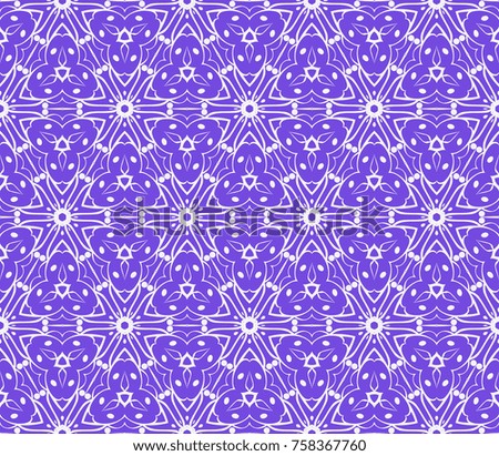 Decorative vintage seamless geometric pattern with floral lace ornament. vector illustration
