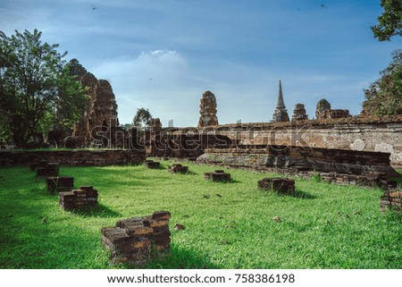 Old Buddha Temple, Wat Mahathat Ayutthaya,
a very famous buddha face for Tourist attraction in Thailand