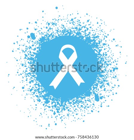 Blue flat Cancer Awarness ribbon. Men's health concept. Vector illustration