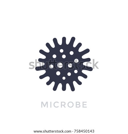 microbe, bacterium icon isolated on white Royalty-Free Stock Photo #758450143
