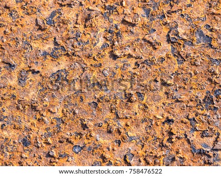 Type corroded iron rusty on metal surface textured background