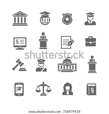 Law & Justice icon set Royalty-Free Stock Photo #758479918