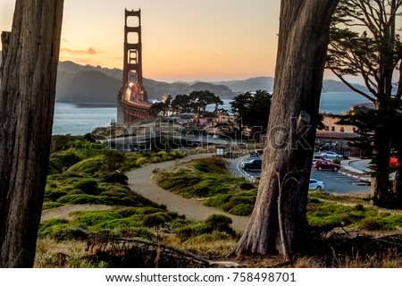 A different look at the Golden Gate Bridge Royalty-Free Stock Photo #758498701