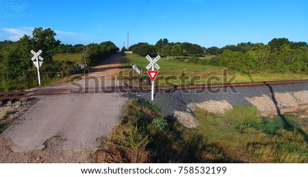 Rail road crossing in Texas