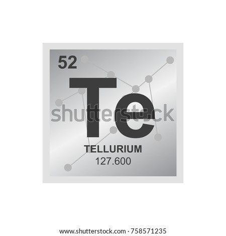 Vector symbol of Tellurium from the Periodic Table of the elements on the background from connected molecules