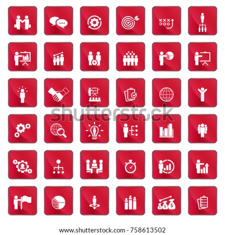 Universal business strategy icon set. Vector icons.