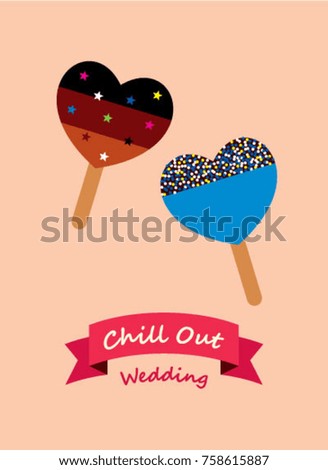 cute popsicle chill out wedding greeting card vector