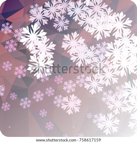 Abstract winter background with snowflakes. Beautiful layout for banners, postcards, covers and other artworks. Copy space. Raster clip art.