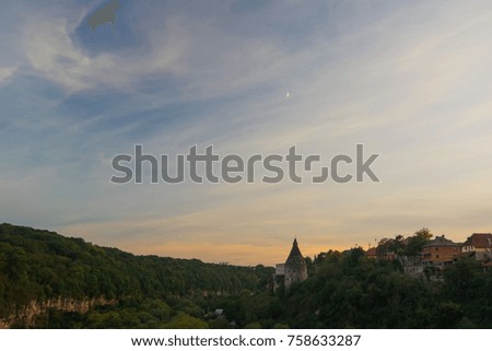 Castle tower in Kamianets-Podilskyi, Ukraine.