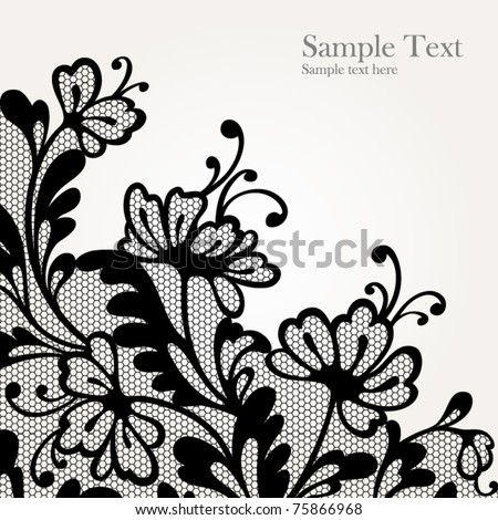 Black lace vector design  All shape available under clipping mask