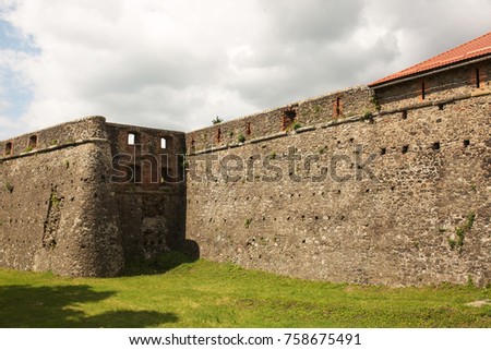 Old fortress with a bastion in Uzhgorod, Ukraine