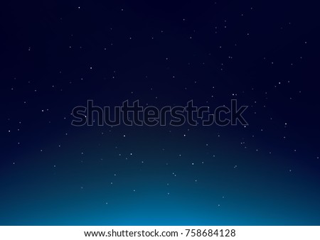Dark Blue Sky with stars vector illustration background.