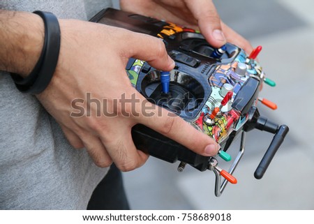 Remote control car. Use your hands to drive. Signal Control.