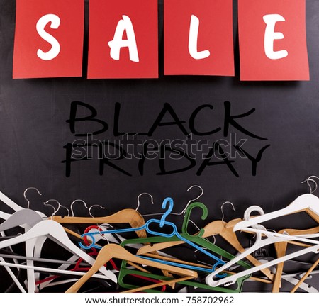 Black Friday shopping sale concept. Big sale word on black background