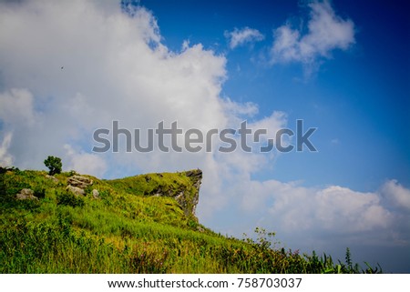 Morning sky at  phu chi fah chaing rai Thailand. phu chi fah mountain landscapes in winter,chiang rai province,Recreation and Outdoor Photo Collection