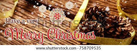 Digital composite image of Christmas message with copy space