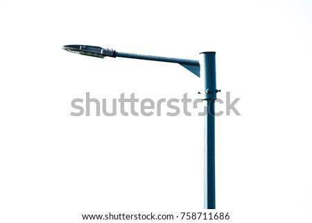 Street light pole on isolated white background