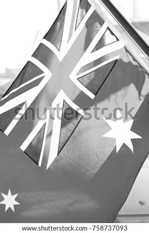 in  australia  the navy flag in the wind
