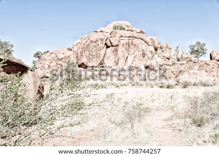 in australia the rocks  of devil s marble in the northern  territory