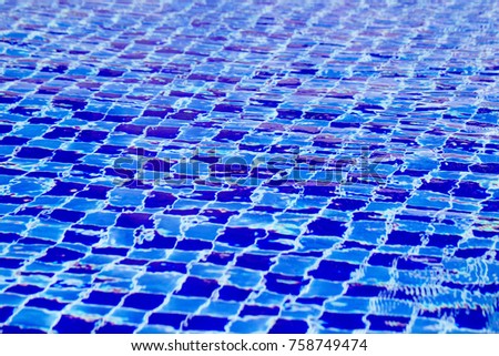 Abstract background from blue tiled pool 