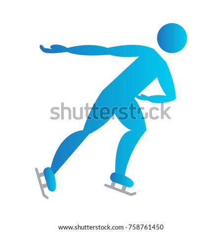 Abstract skate dancing symbol isolated on white background, Vector illustration