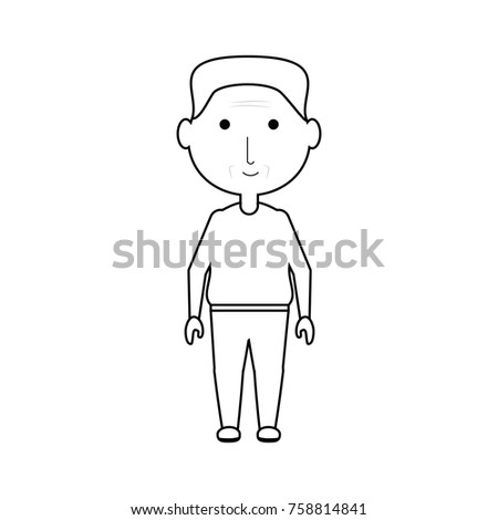 cartoon elderly man icon over white background vector illustration