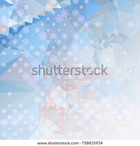 Abstract winter background with snowflakes. Beautiful layout for banners, postcards, covers and other artworks. Copy space. Raster clip art.