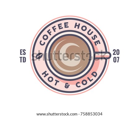 Vintage Coffee Shop Logo Badge Illustration