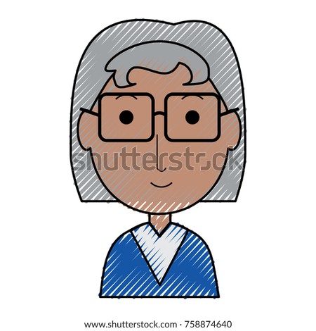 cartoon elderly woman icon over white background colorful design vector illustration
