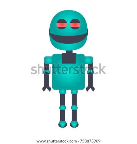 Cute robot isolated on white background, Vector illustration