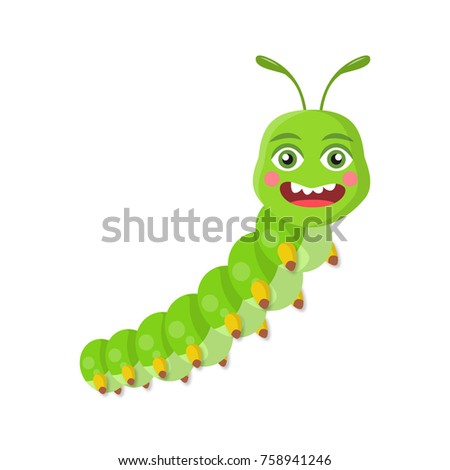 cute caterpillar flat design