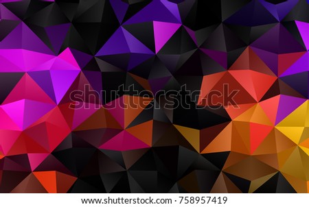 Dark Black vector abstract mosaic pattern. Shining illustration, which consist of triangles. Brand-new design for your business.
