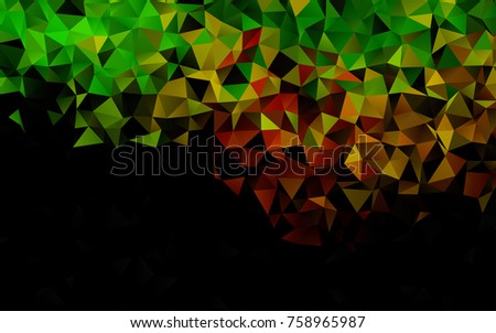 Dark Green, Yellow vector blurry triangle template. Geometric illustration in Origami style with gradient.  Triangular pattern for your business design.