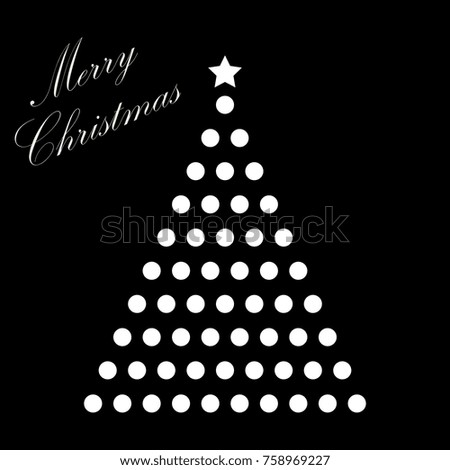 Christmas tree  label on a black background.